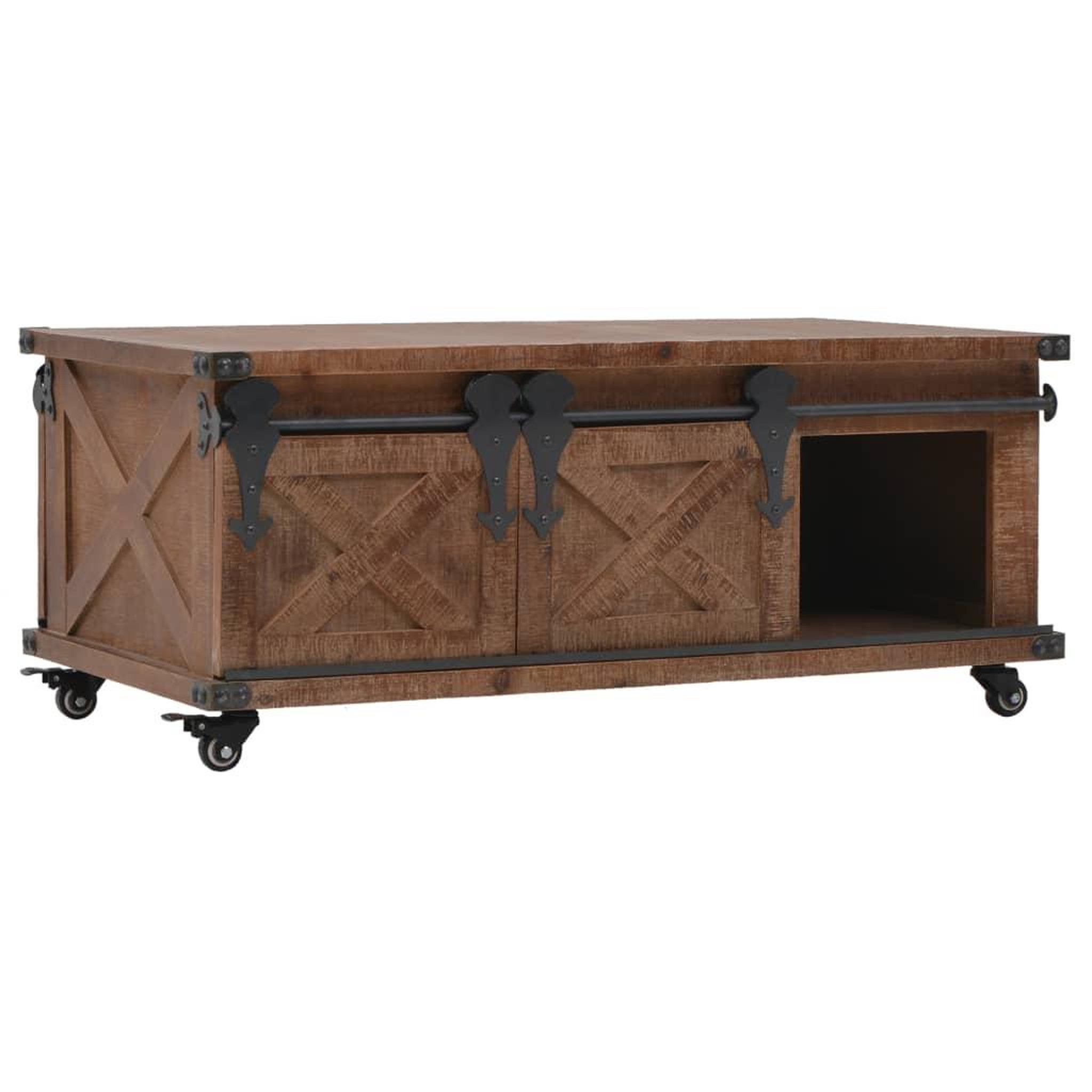 Voir la diapositive 5 : VIDAXL Table basse bois de sapin massif 91x51x38 cm marron