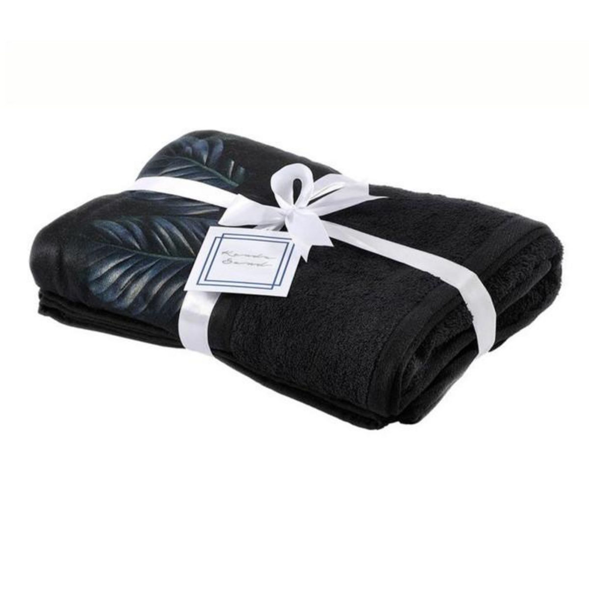 Paris Prix Serviette de Sauna  Tropical  80x200cm Noir & Vert