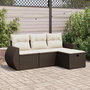 Voir la diapositive 1 : VIDAXL Salon de jardin 4 pcs avec coussins marron resine tressee