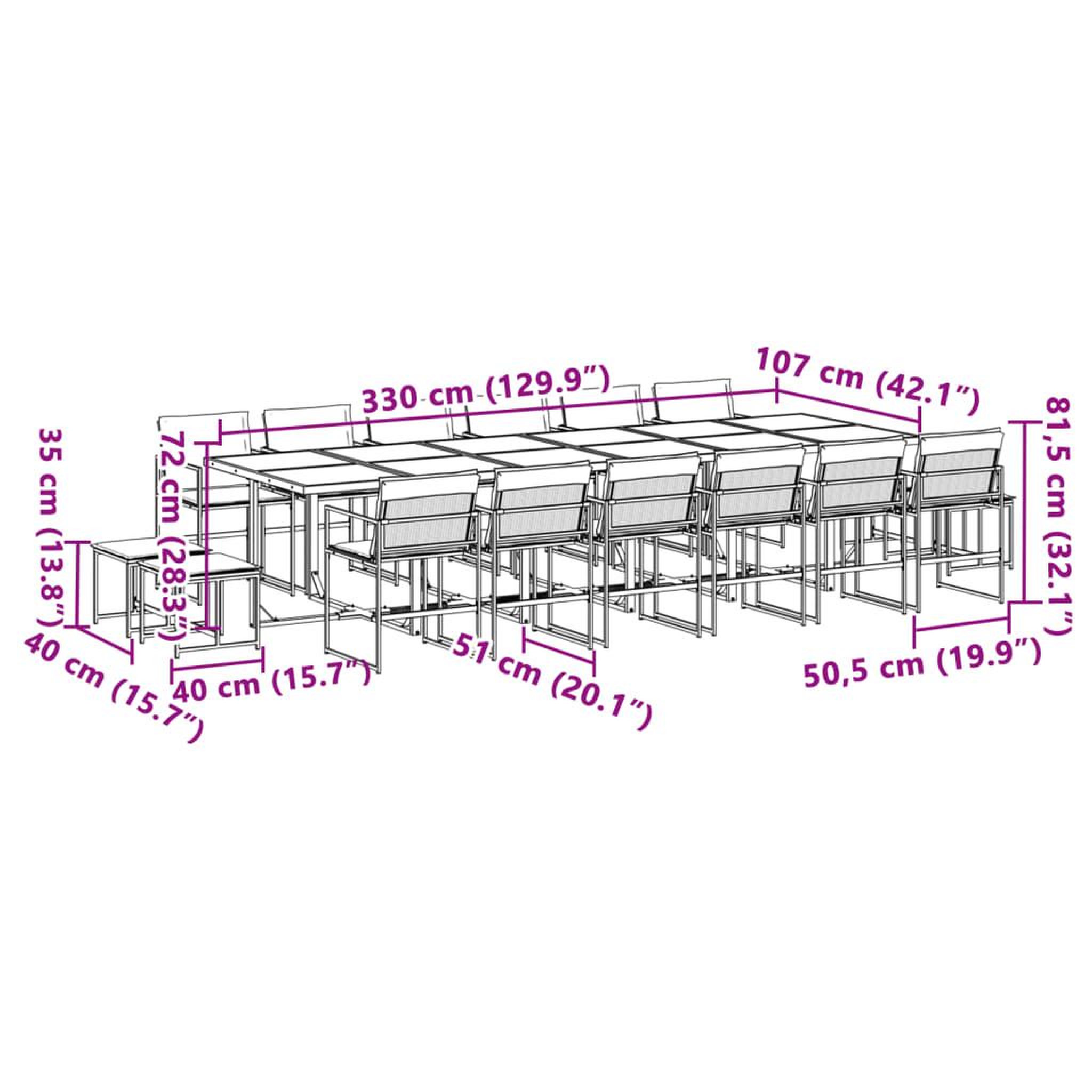 Voir la diapositive 6 : VIDAXL Ensemble a manger de jardin avec coussins 17 pcs noir textilene