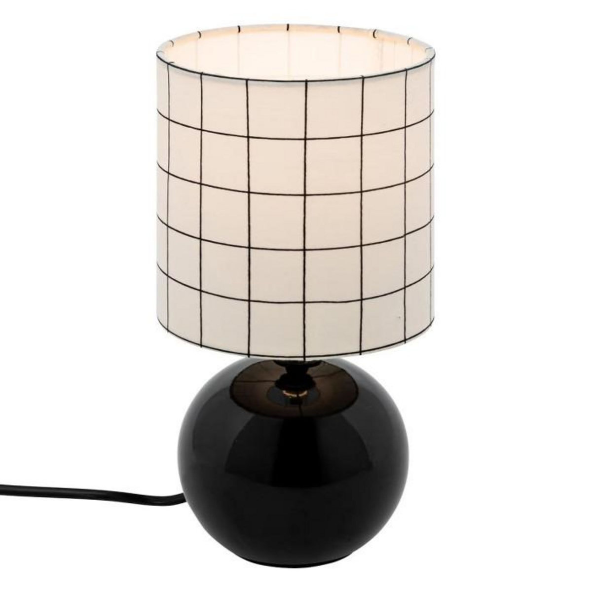 ATMOSPHERA Lampe à Poser Céramique  Boule  25cm Noir Imprimé