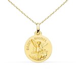 L'ATELIER D'AZUR Collier - Médaille Or 18 Carats 750/1000 Saint Michel - Chaîne Dorée - Gravure Offerte