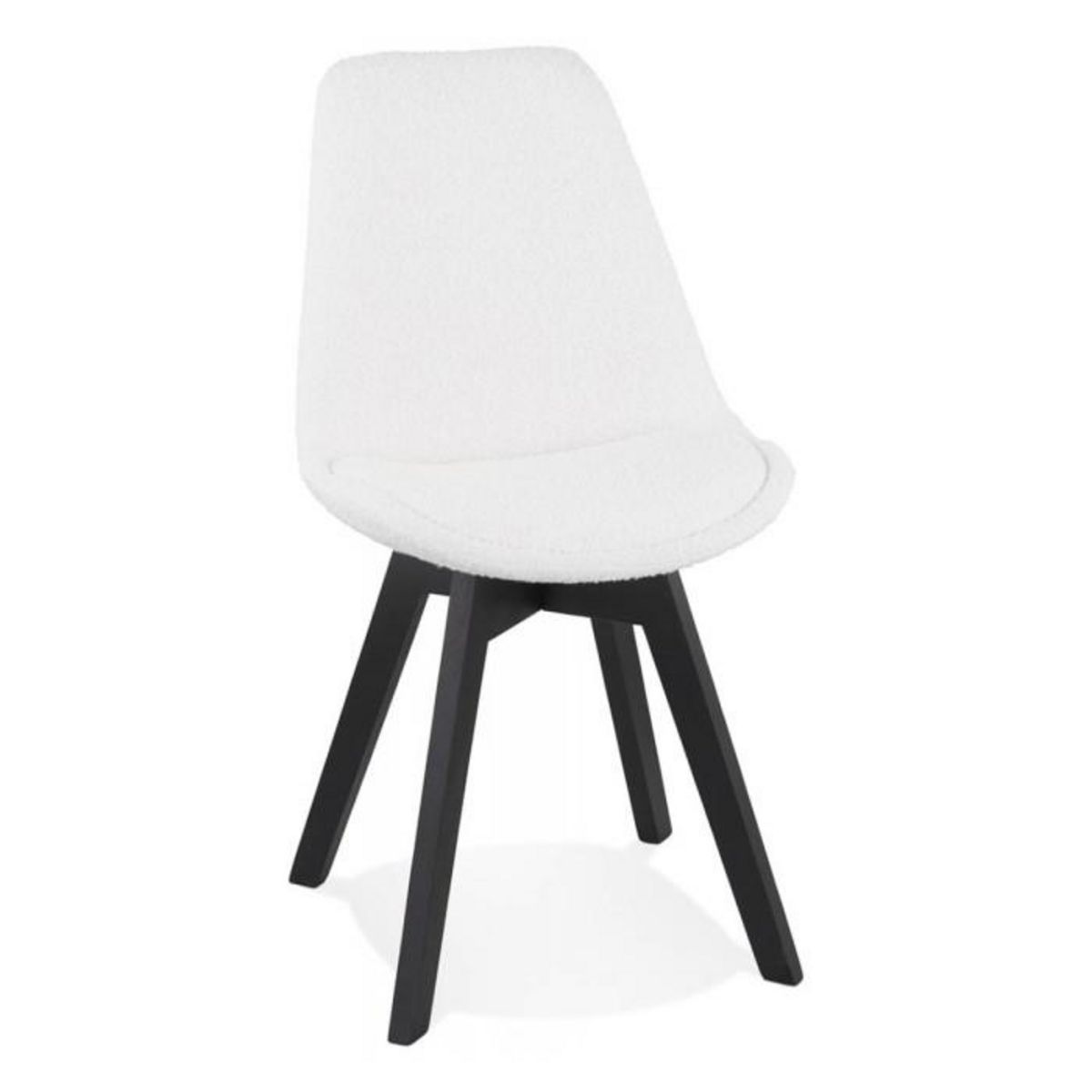 Paris Prix Chaise Design en Tissu Bouclé  Lottie  82cm Blanc & Noir