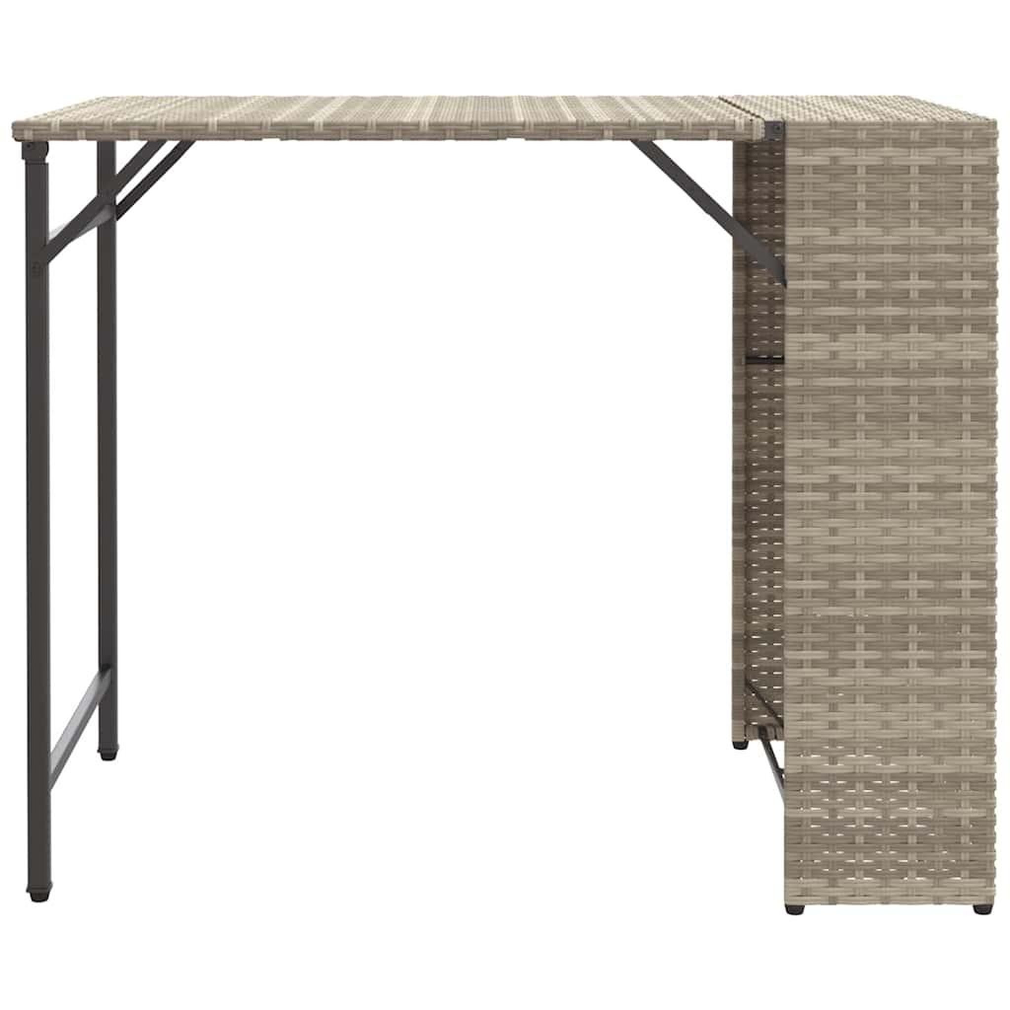 Voir la diapositive 5 : VIDAXL Ensemble a manger de jardin 5 pcs pliable gris clair poly rotin
