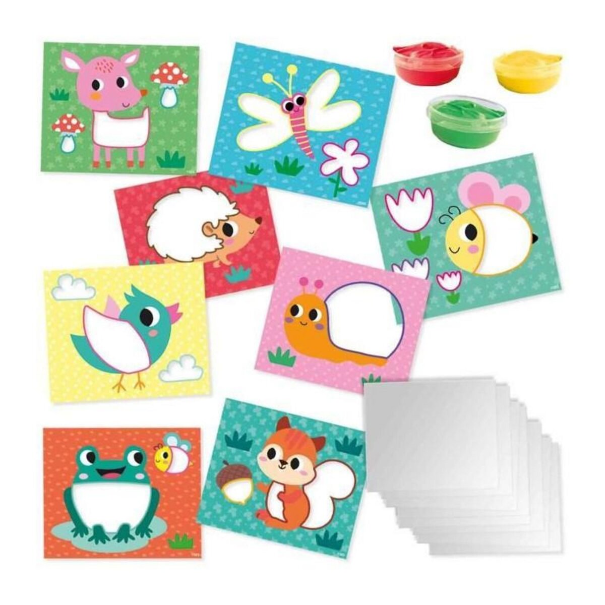 SES Creative Cartes de peinture au doigt Eco - SES CREATIVE - Exprime-toi avec la peinture au doigt et des feuilles de papier.