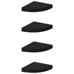 VIDAXL Etageres d'angle flottantes 4 pcs noir 25x25x3,8 cm MDF