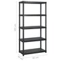 Voir la diapositive 6 : VIDAXL Etagere de rangement a 5 niveaux Noir 170x40x185 cm Plastique
