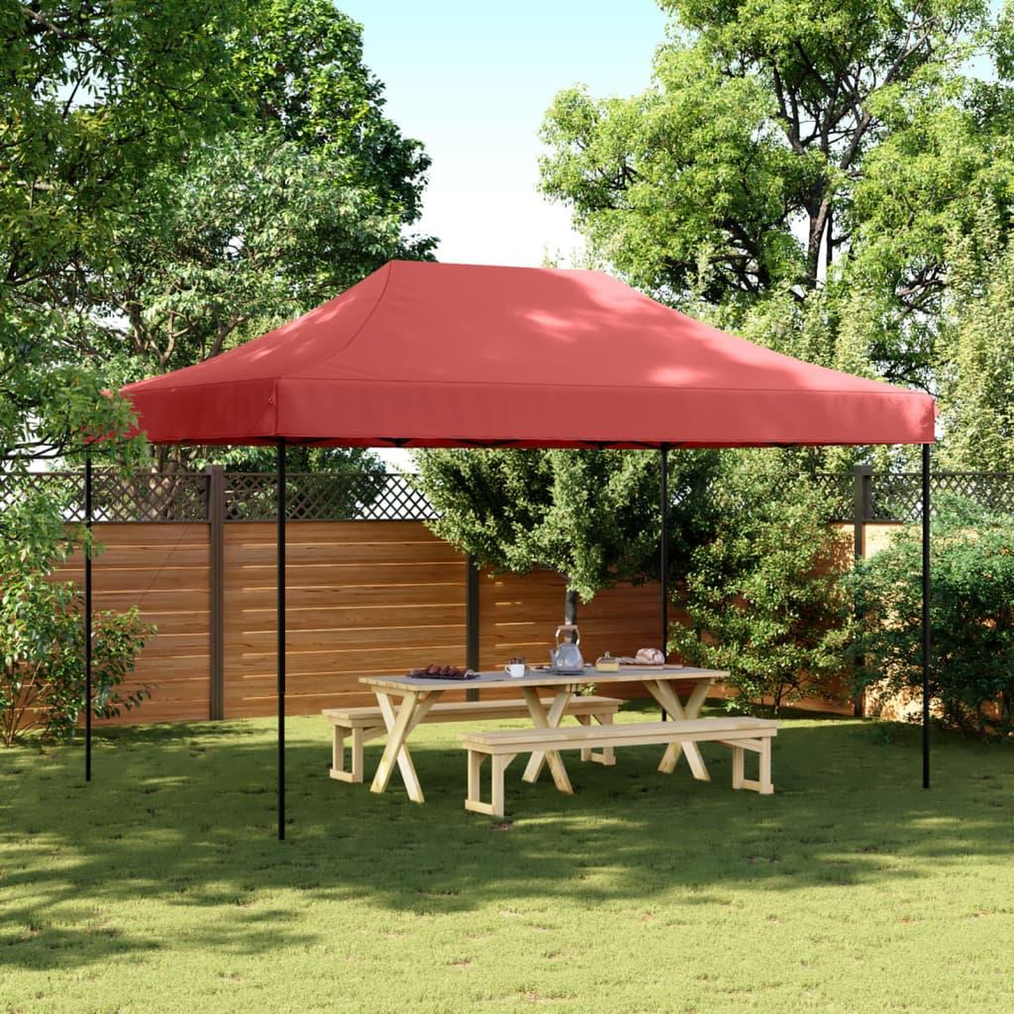 VIDAXL Tente de reception pliable escamotable bordeaux 440x292x315 cm