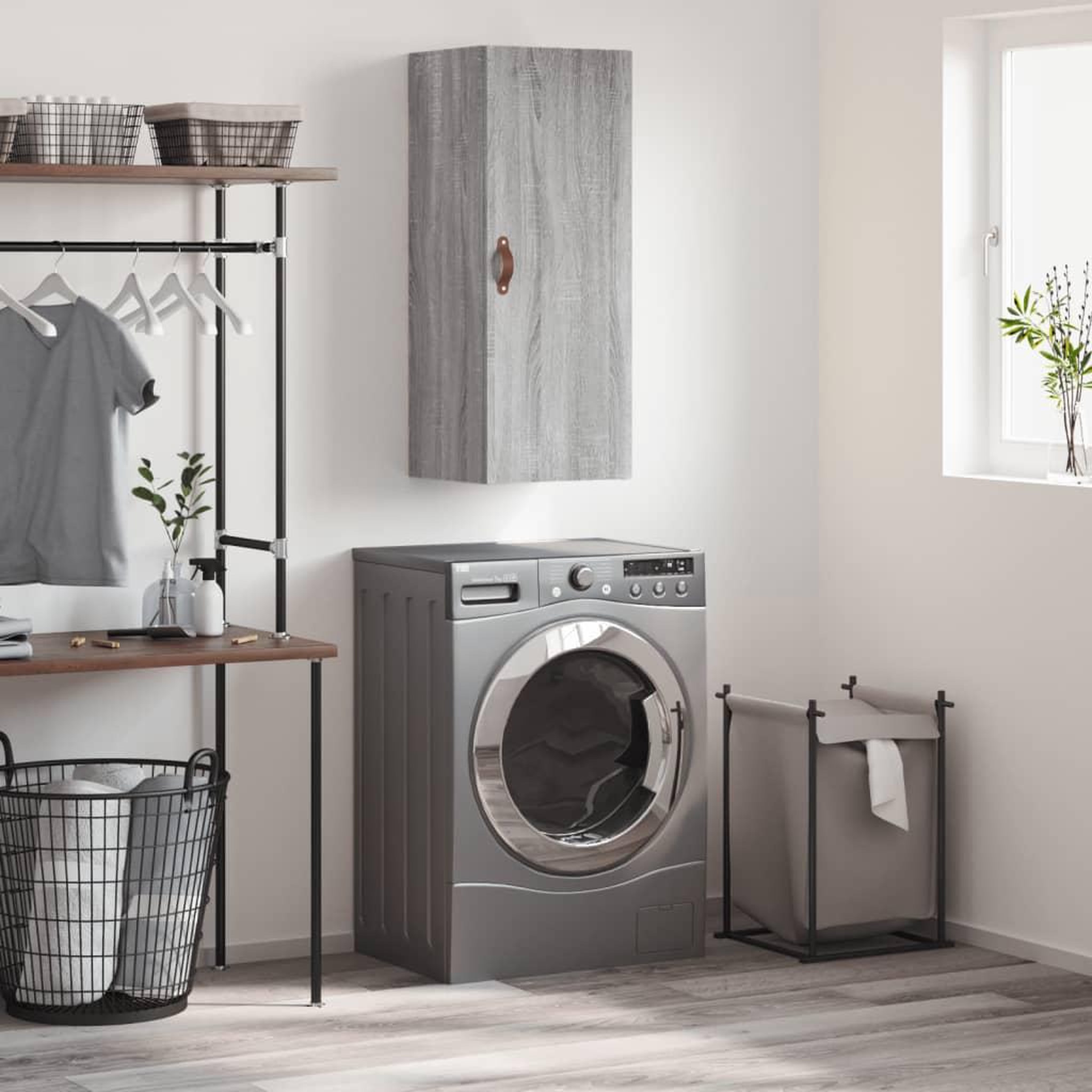 VIDAXL Armoire murale sonoma gris 34,5x34x90 cm