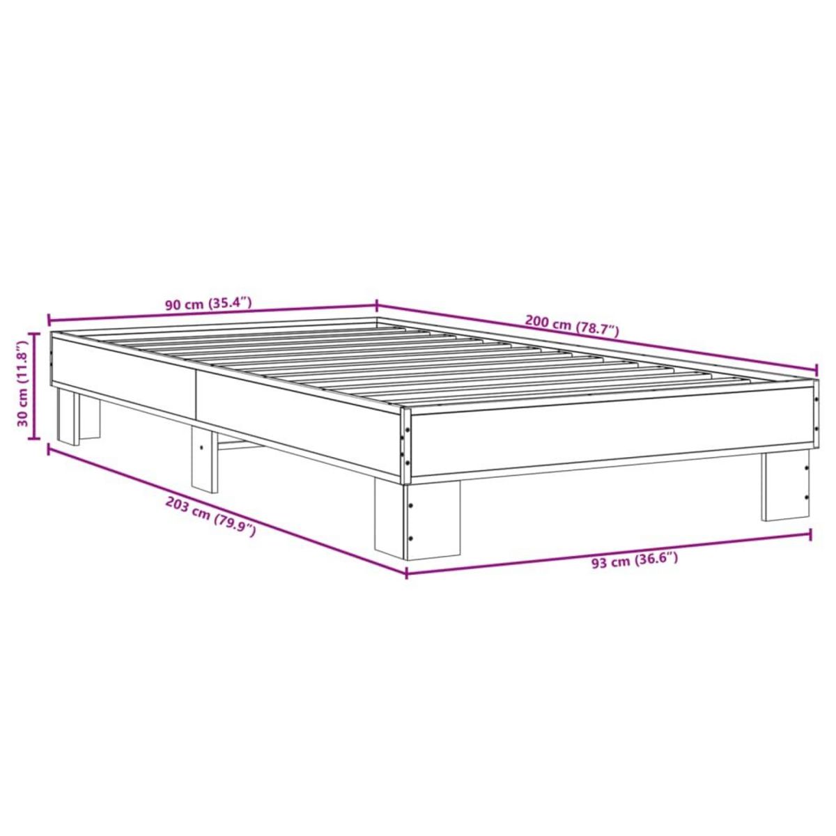 VIDAXL Cadre de lit sans matelas chene marron 90x200 cm