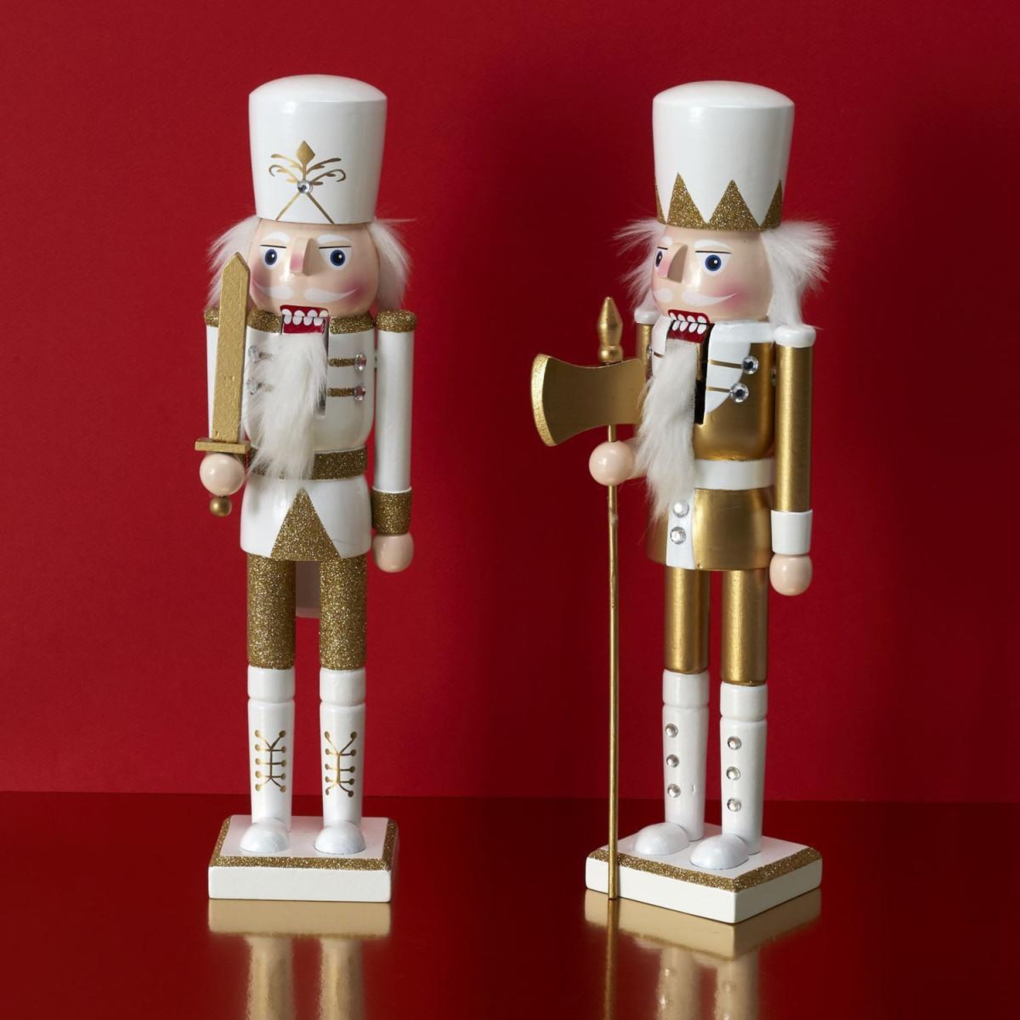 Voir la diapositive 6 : The Home Deco Factory Lot de 2 casse-noisettes  noël  blanc & doré
