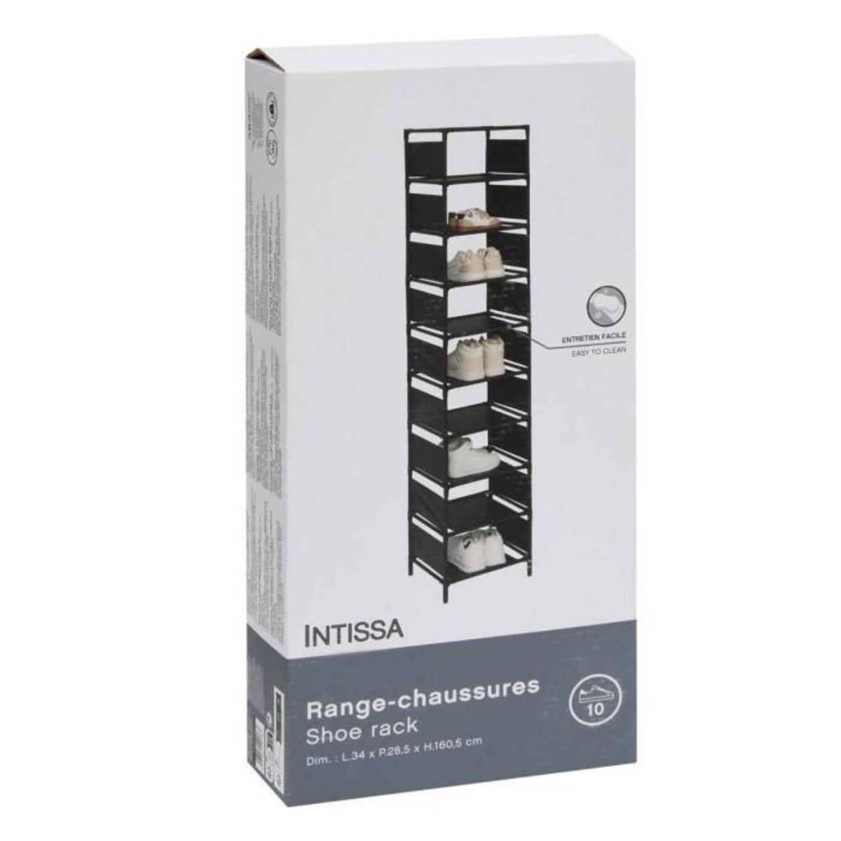 FIVE Range-Chaussures 10 Paires  Intissa  160cm Noir