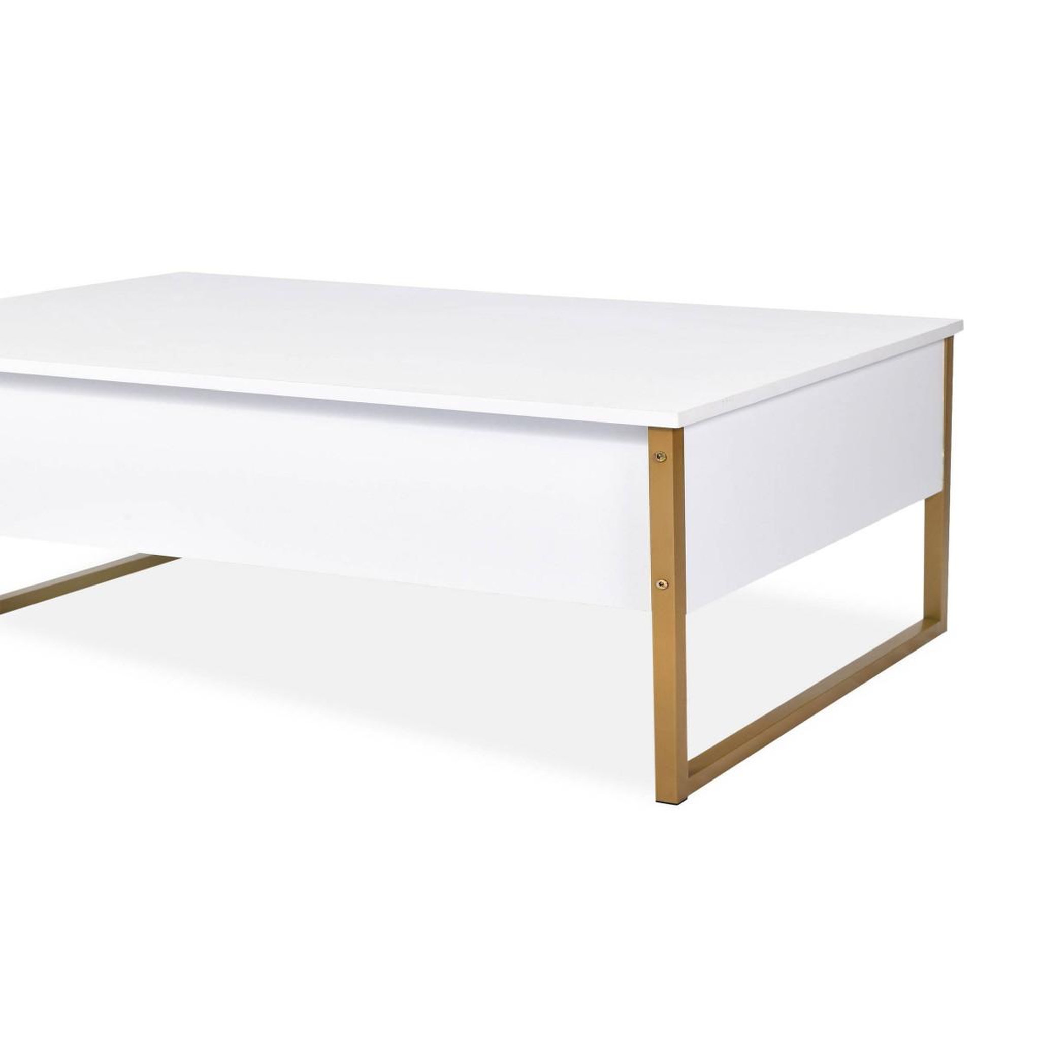 Voir la diapositive 5 : Paris Prix Table basse design  valentin  90cm blanc & or