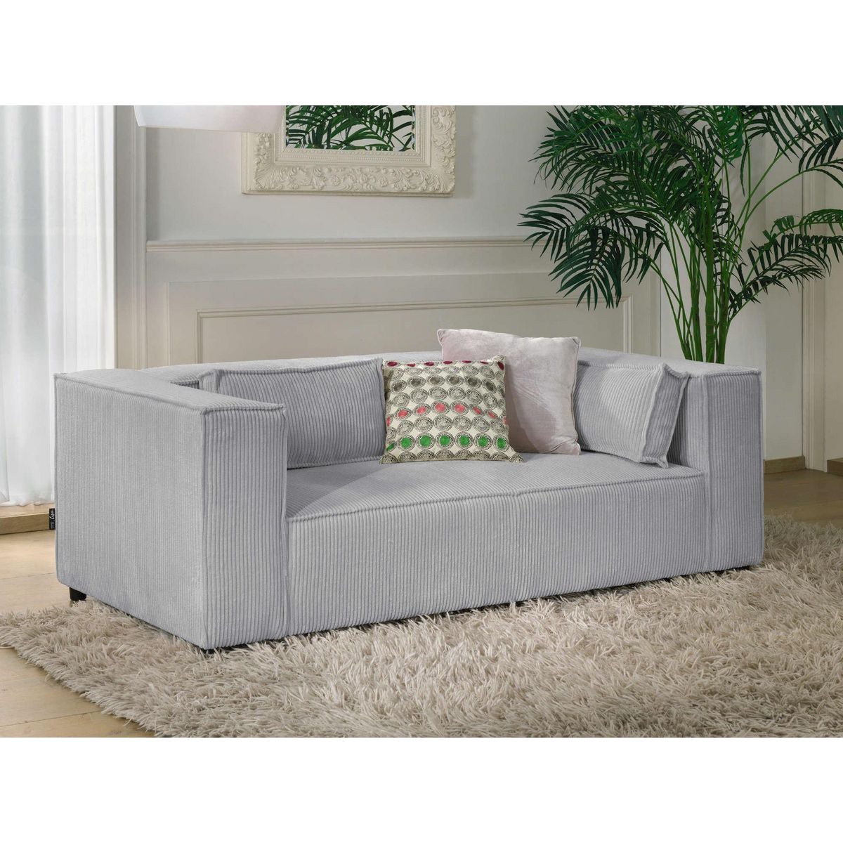LISA DESIGN Stella - canapé fixe 2 places - en velours côtelé - style contemporain