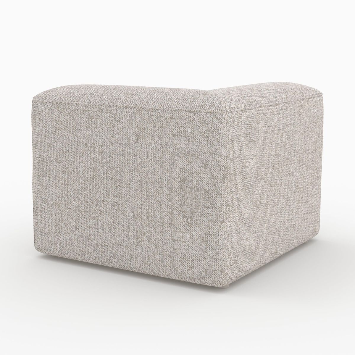 Rendez vous déco Canapé modulable en tissu beige 2 places avec pouf-Hestia