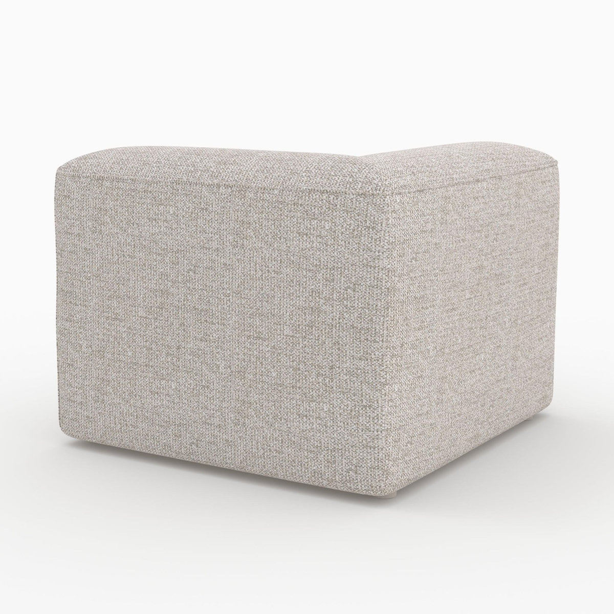 MAISON PAVANE Canapé modulable en tissu beige 2 places avec pouf-Hestia