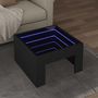 Voir la diapositive 1 : VIDAXL Table basse avec LED infini noir 50x50x30 cm