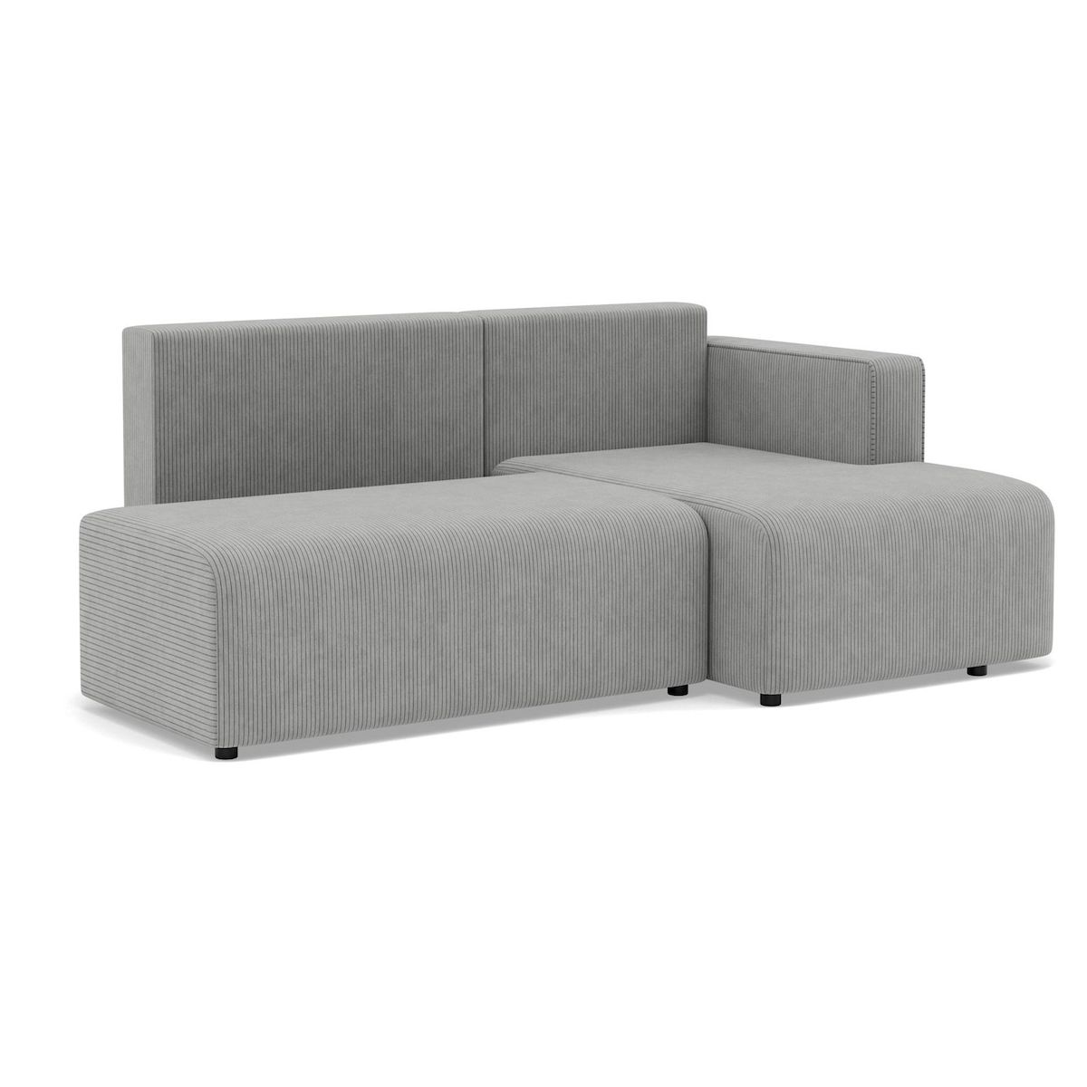 BEST MOBILIER Topaze - canapé d'angle droit 4 places convertible avec coffre en velours côtelé