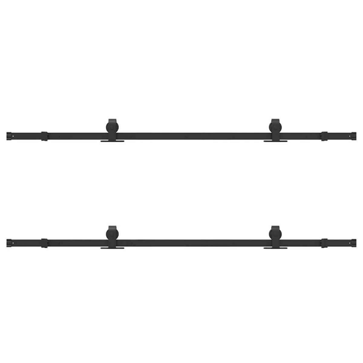 VIDAXL Kit de quincaillerie de porte coulissante 400 cm acier noir