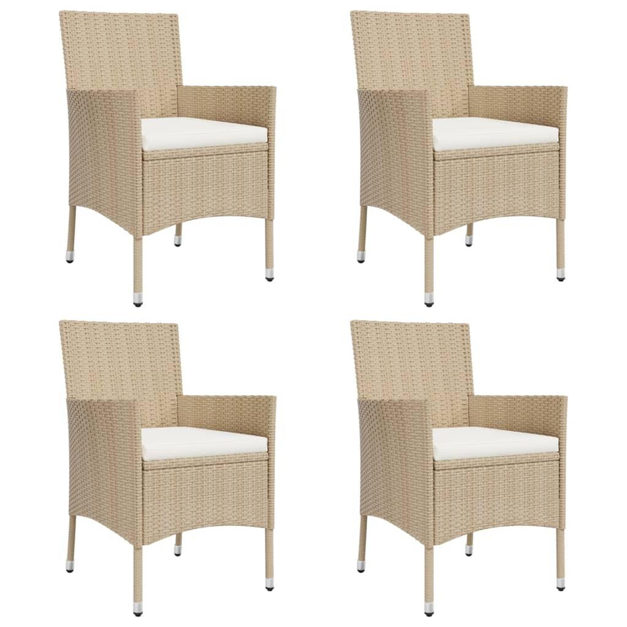 Voir la diapositive 4 : VIDAXL Ensemble de bistro de jardin 5 pcs coussins beige poly rotin
