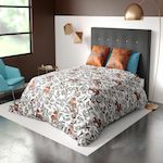 Les Ateliers du Linge Parure housse de couette 100% coton 57fils-savane. Coloris disponibles : Marron