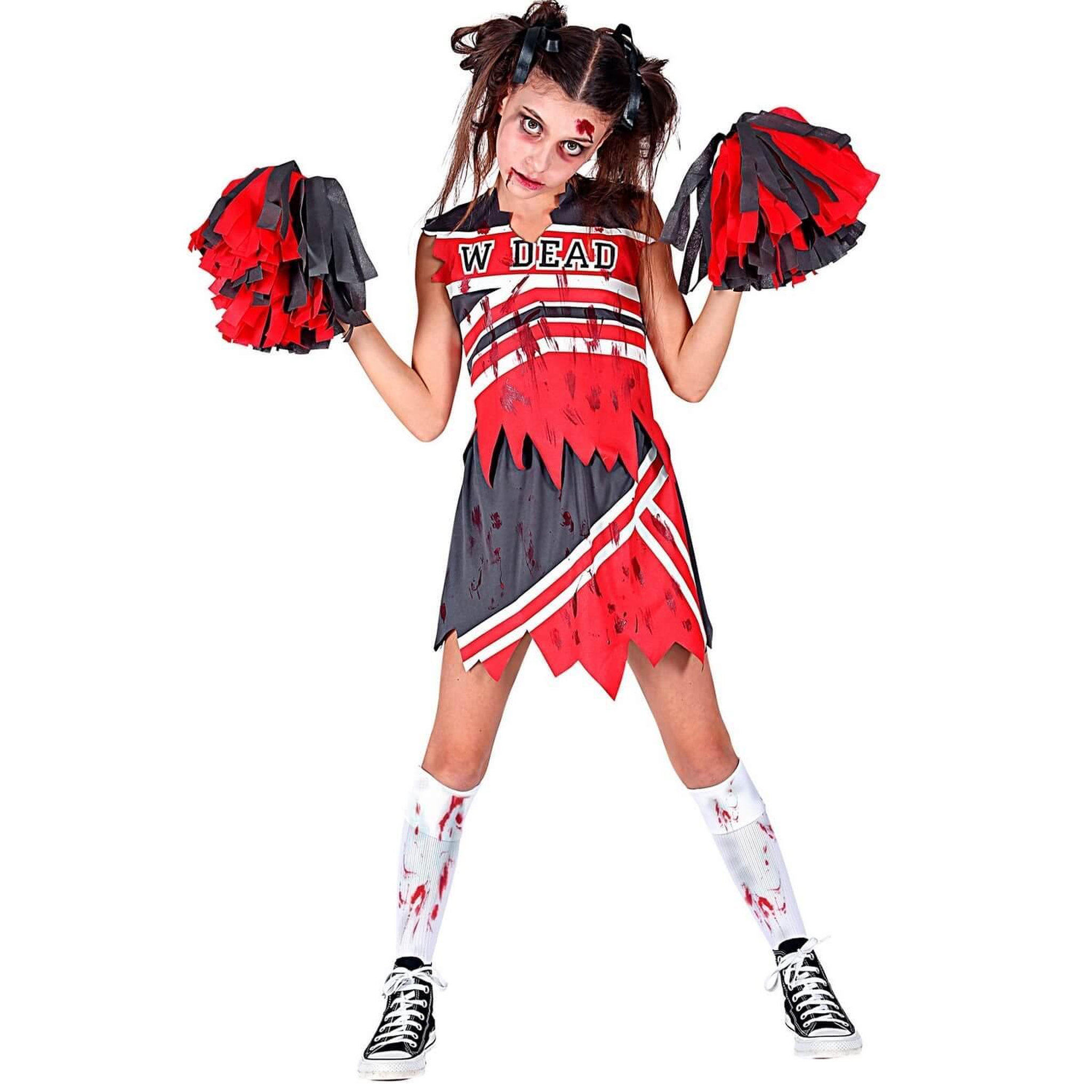 WIDMANN Déguisement pom pom girl zombie - Fille - 8/10 ans (128 à 140 cm)