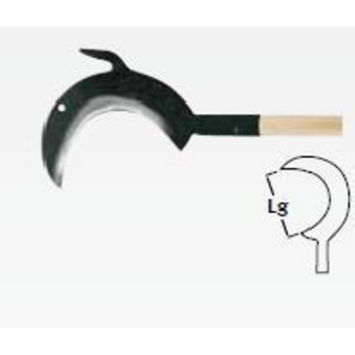 Leborgne Croissant à crochet - 24 cm - manche bois certifié PEFC 100% 130 cm