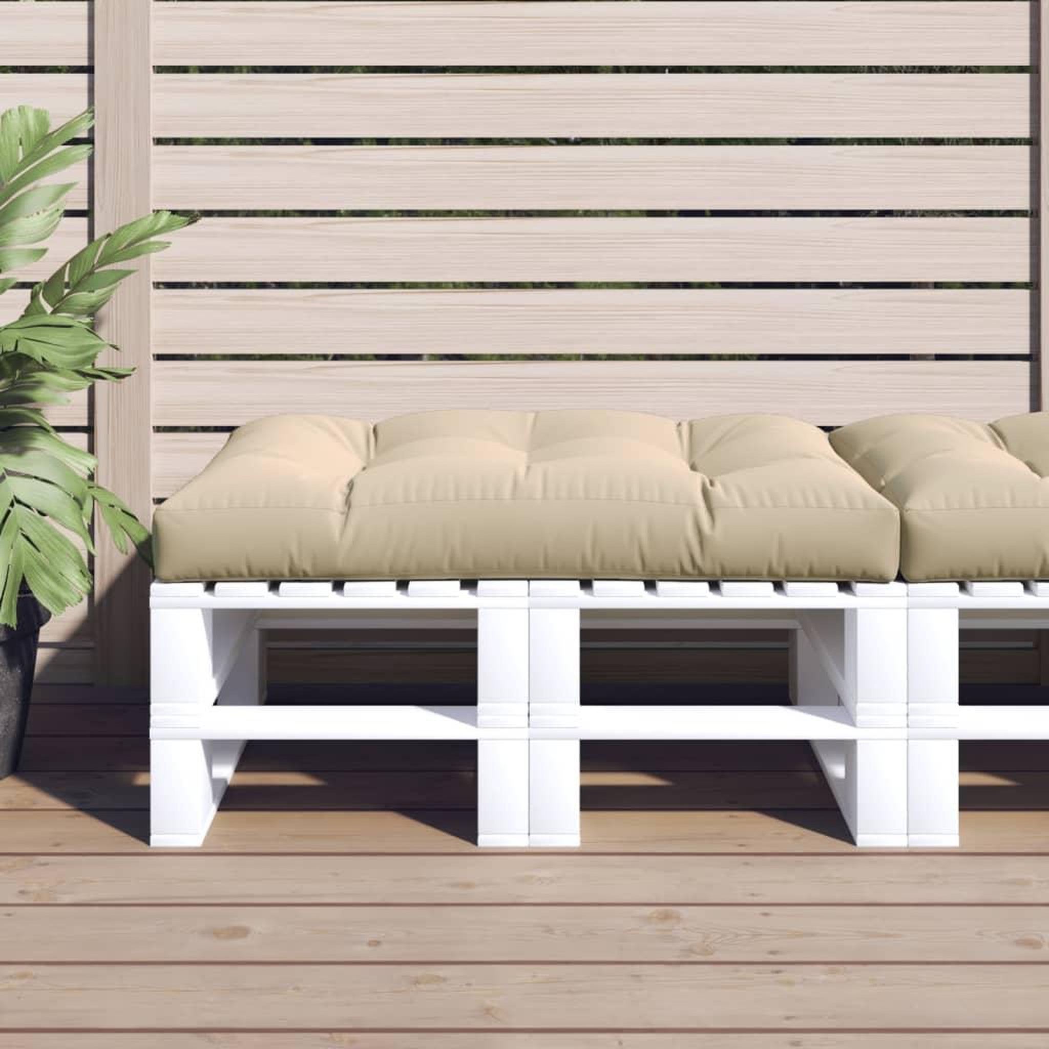 Voir la diapositive 1 : VIDAXL Coussin de palette beige 120x80x12 cm tissu