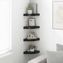 Voir la diapositive 3 : VIDAXL Etageres d'angle flottantes 4 pcs noir brillant 25x25x3,8cm MDF