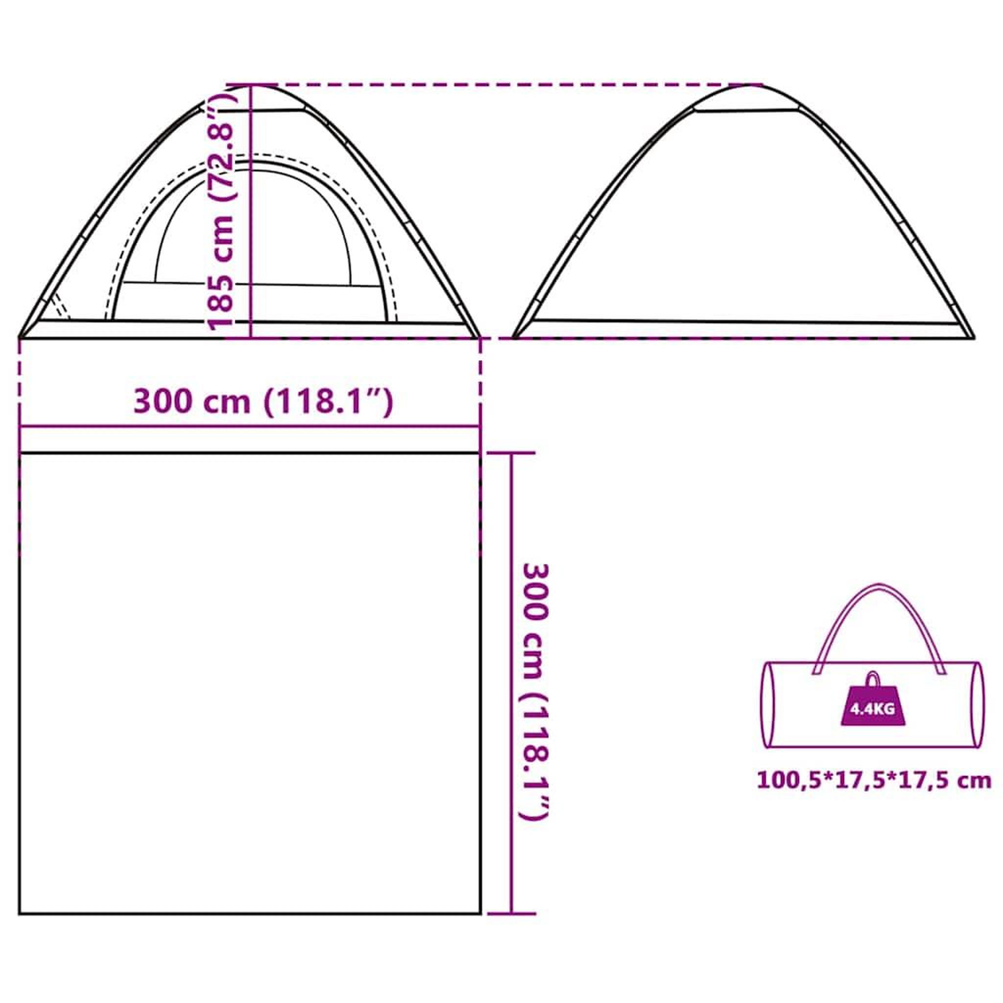 Voir la diapositive 6 : VIDAXL Tente de camping 5 personnes gris et orange liberation rapide