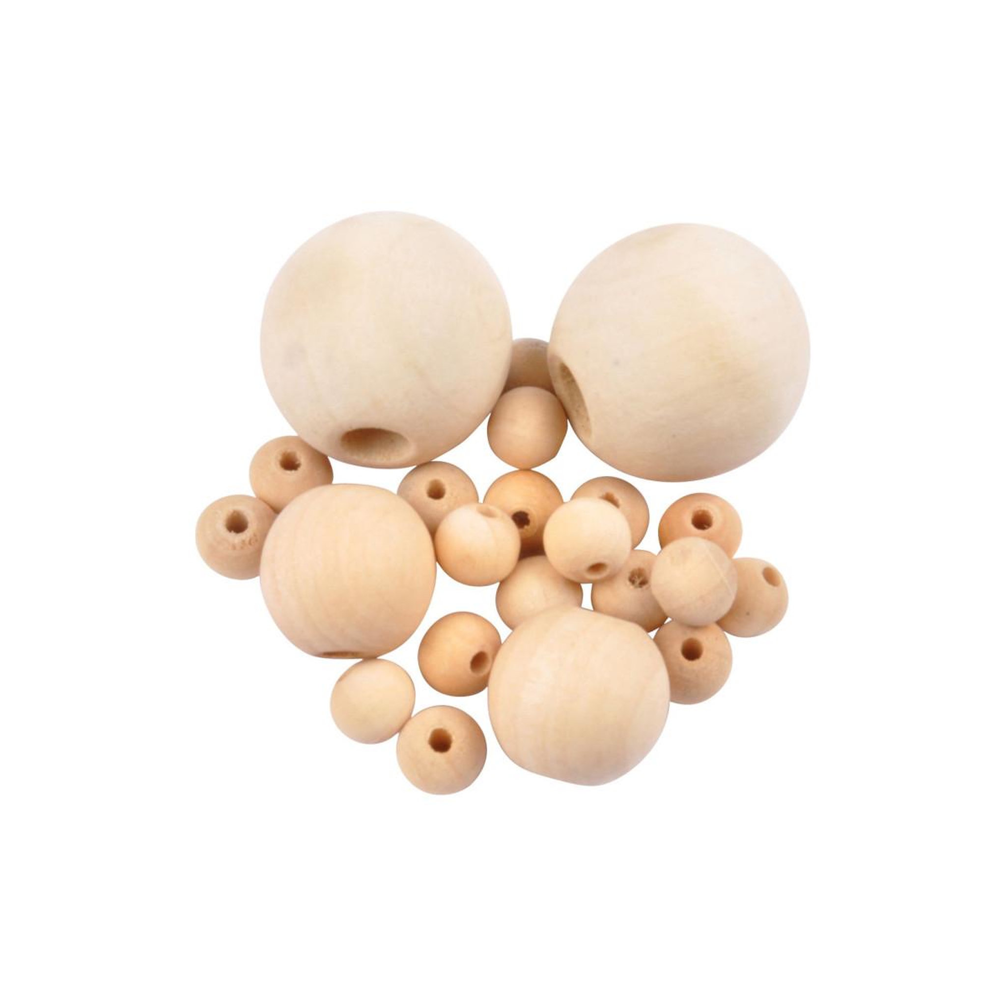 HOMEA Lot de Perles en Bois  A Peindre  12cm Naturel