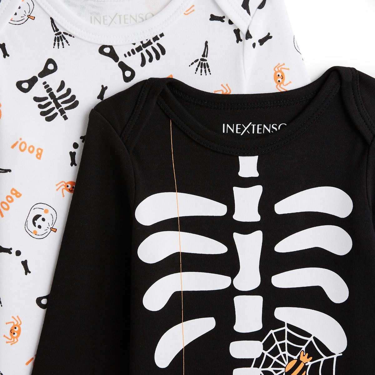 IN EXTENSO Lot de 2 bodies manches longues squelettes halloween bébé