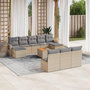 Voir la diapositive 1 : VIDAXL Salon de jardin et coussins 11 pcs melange beige resine tressee