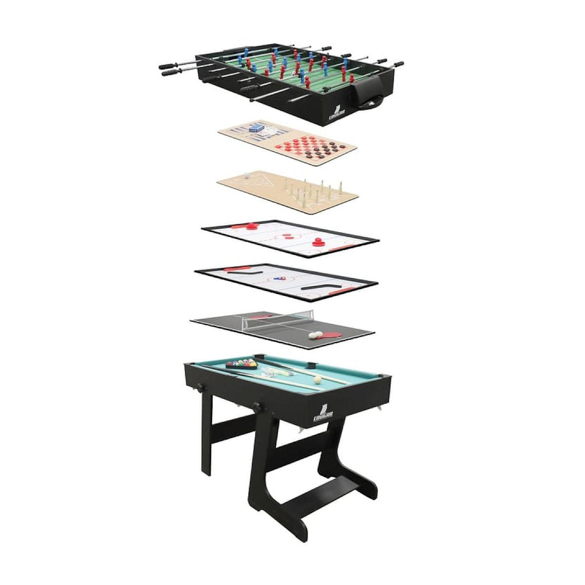 Sunny Table multi-jeux 16-en-1 noire