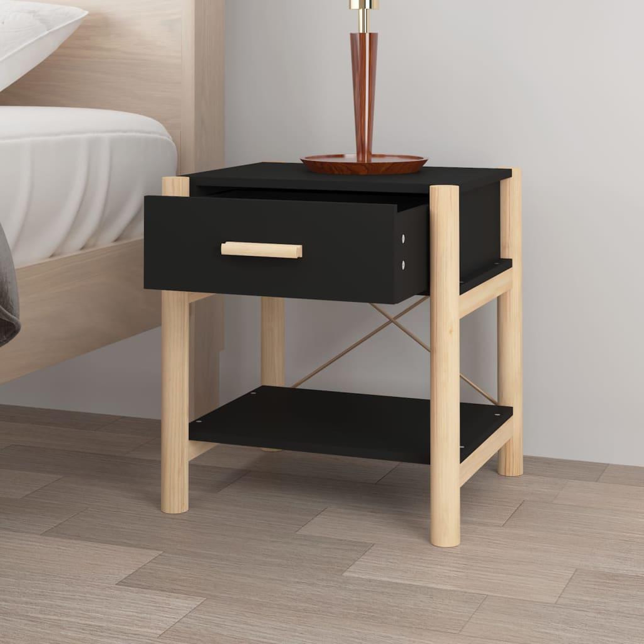 Voir la diapositive 4 : VIDAXL Tables de chevet 2 pcs Noir 42x38x45 cm Bois d'ingenierie