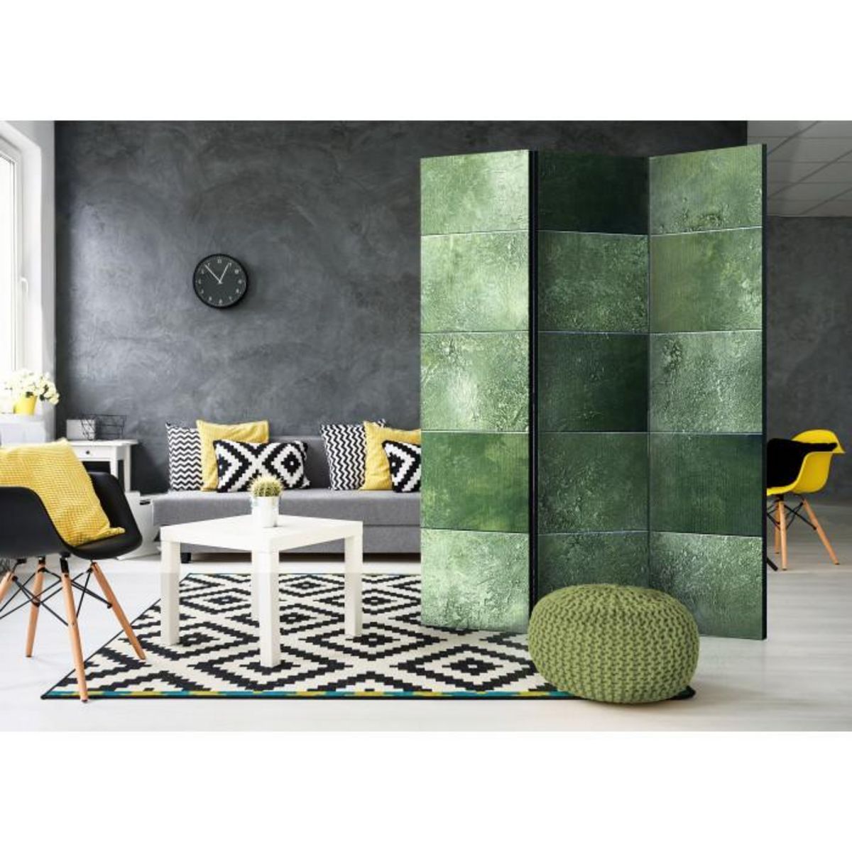 Paris Prix Paravent 3 Volets  Green Puzzle  135x172cm