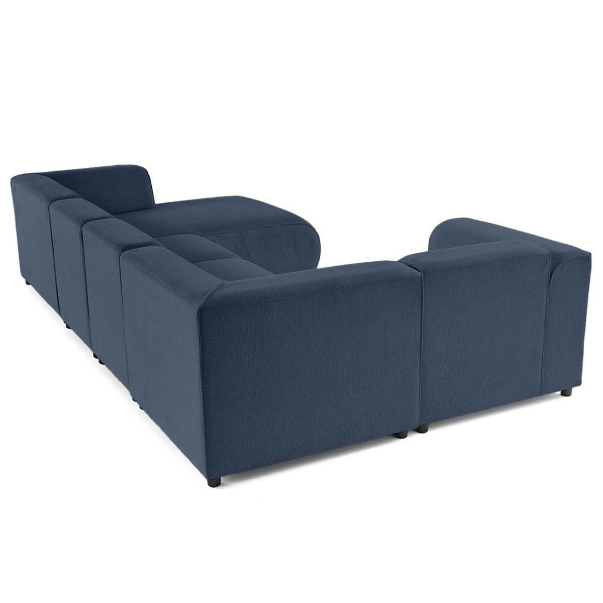 LISA DESIGN Suaro - canapé modulable panoramique d'angle gauche 7 places en tissu texturé