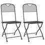 Voir la diapositive 2 : VIDAXL Chaises pliables jardin lot de 2 Maille metallique Anthracite