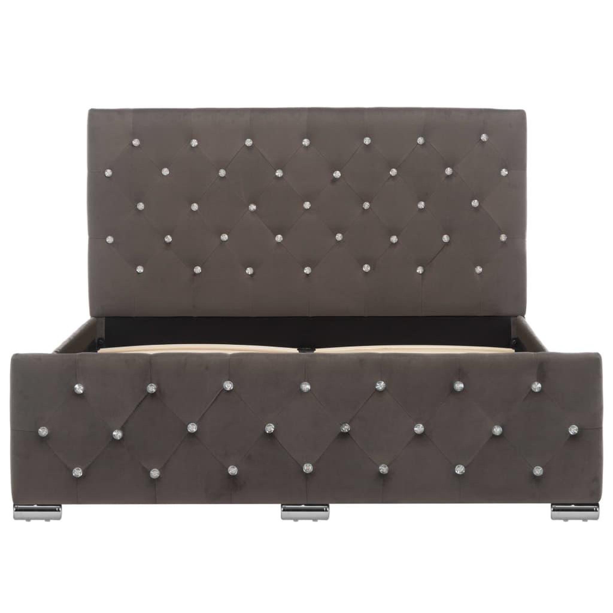 Voir la diapositive 4 : VIDAXL Cadre de lit Gris Tissu 120 x 200 cm