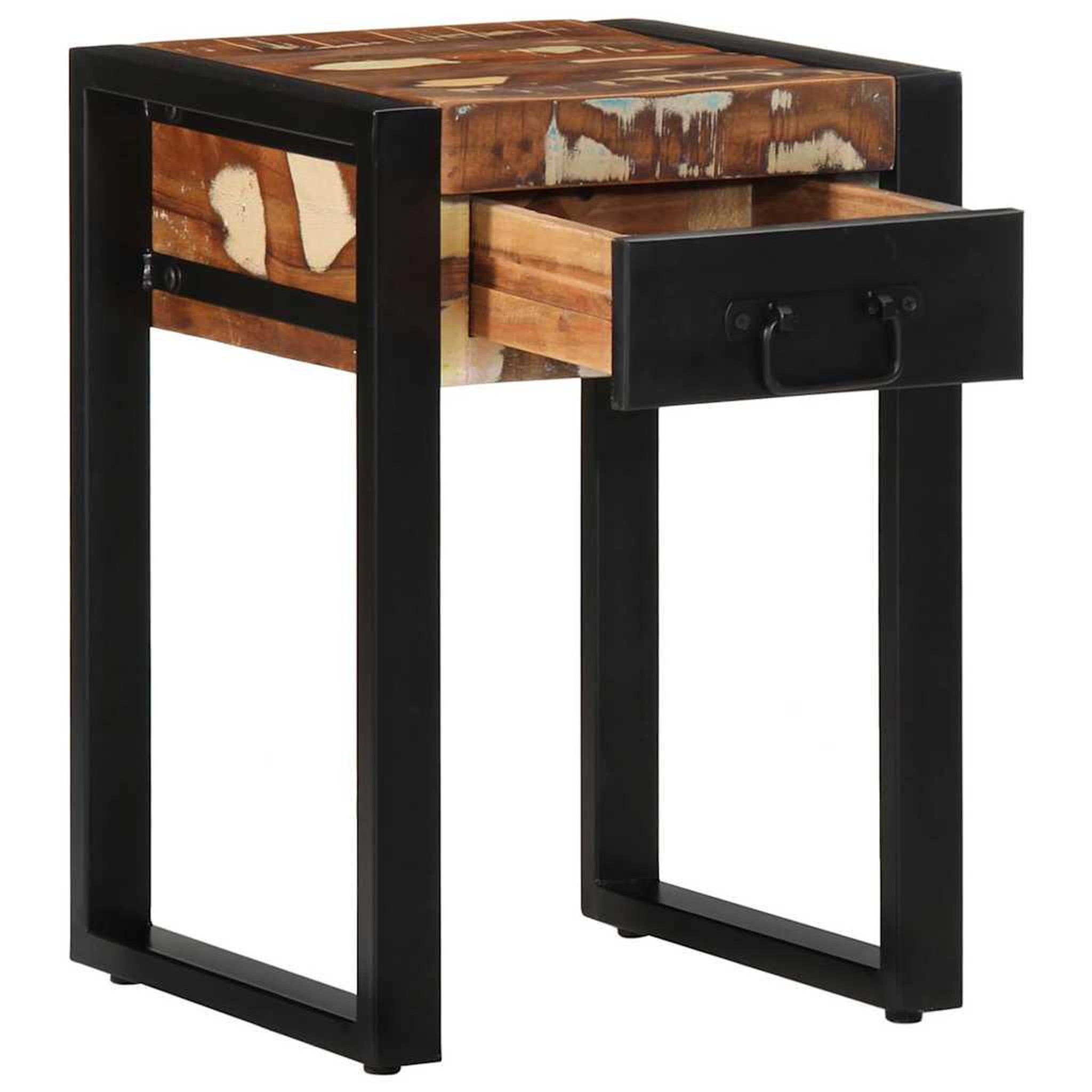 Voir la diapositive 3 : VIDAXL Table d'appoint multicolore 35x35x50cm bois massif recuperation
