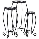 VIDAXL Tables mosaïque 3 pcs noir et blanc Ceramique