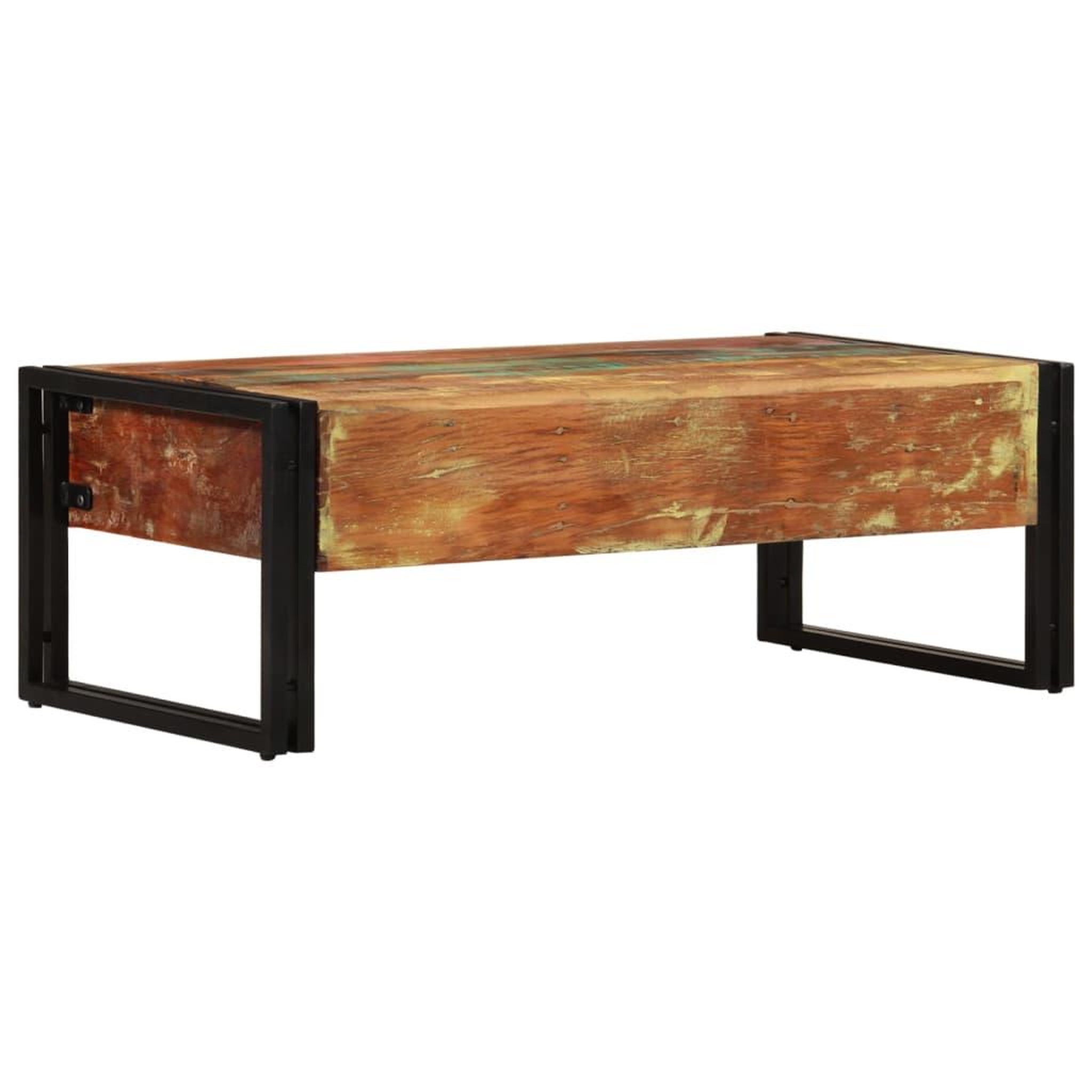 Voir la diapositive 4 : VIDAXL Table basse avec 3 tiroirs bois de recuperation 100x50x35 cm