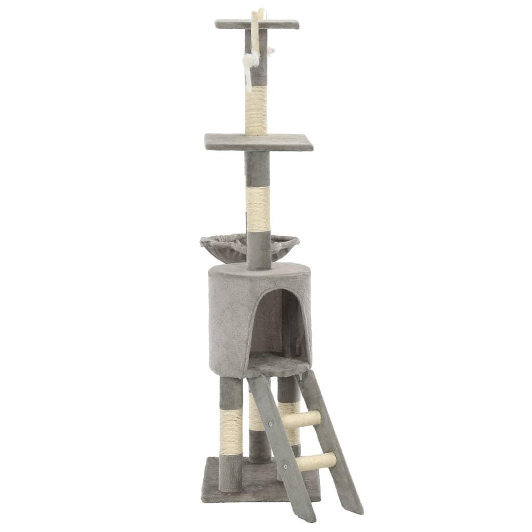 Voir la diapositive 4 : VIDAXL Arbre a chat avec griffoirs en sisal 138 cm Gris