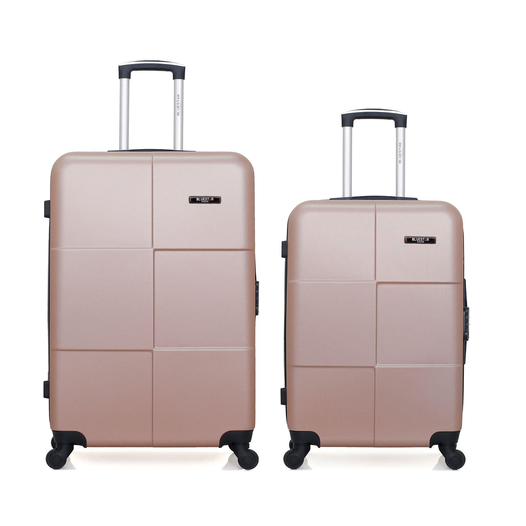 BLUESTAR Bluestar - lot de 2 - valise grand format et valise weekend miami. Coloris disponibles : Beige, Rose, Bleu, Noir, Gris