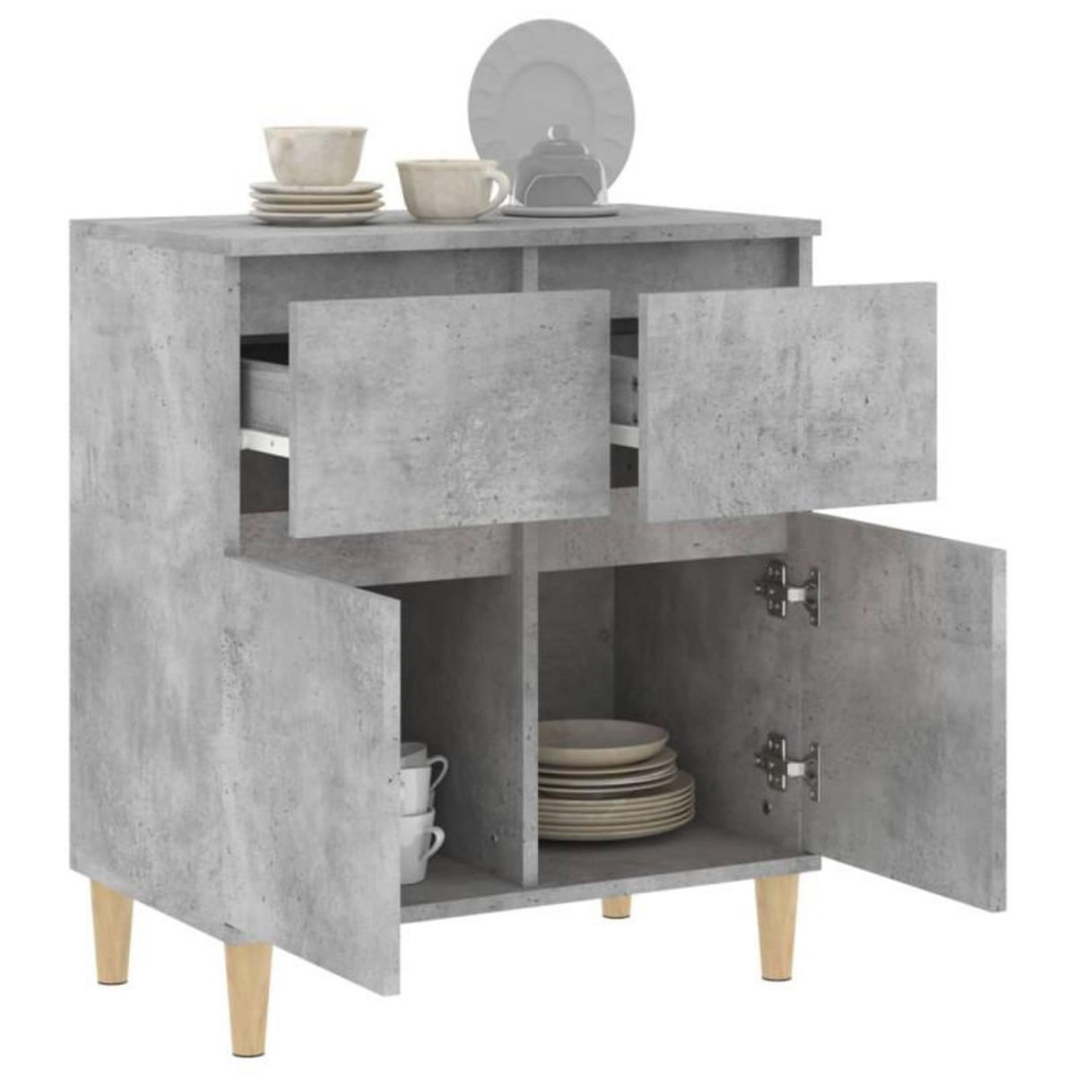 VIDAXL Buffet Gris béton 60x35x70 cm Bois d ingénierie