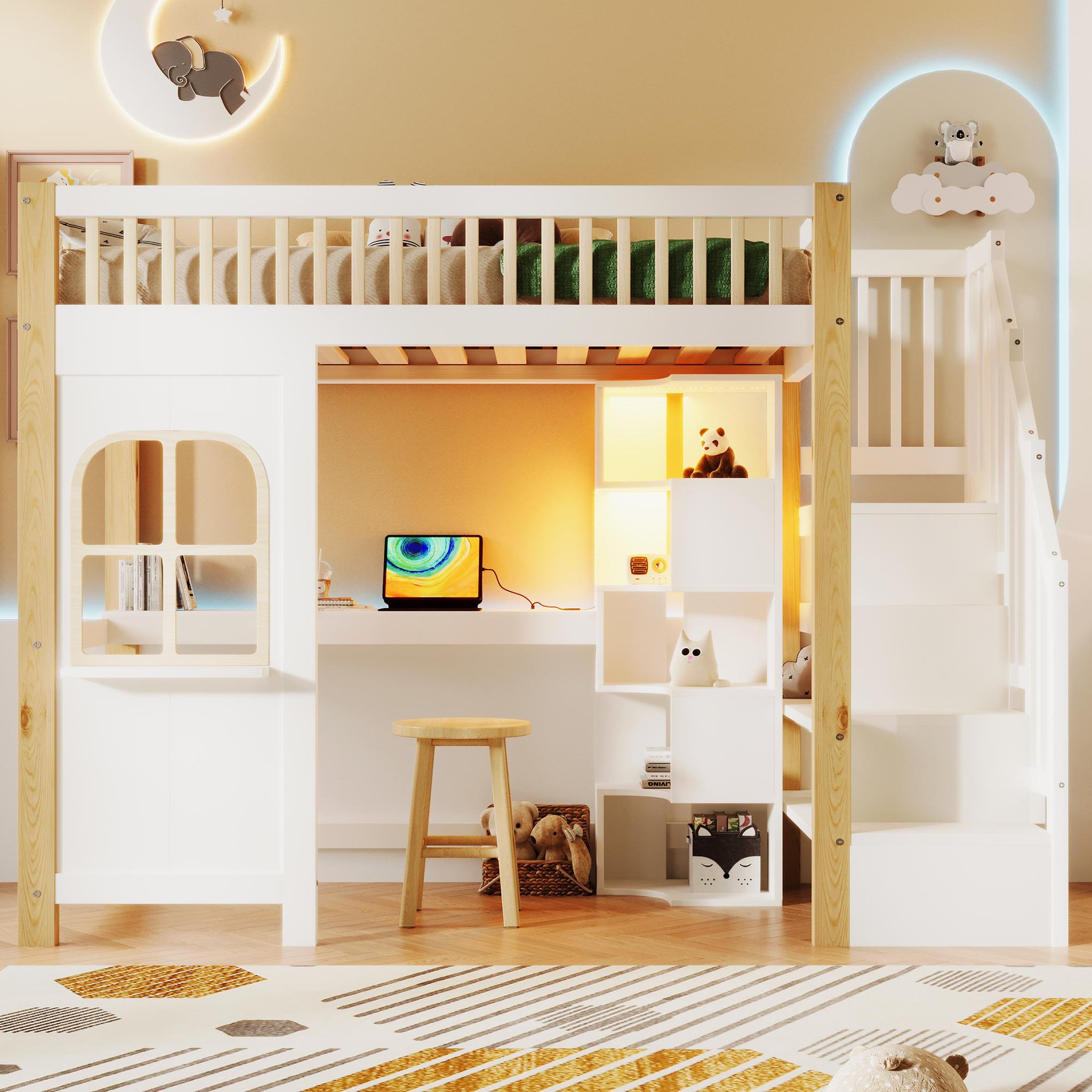 Voir la diapositive 2 : MERAX Lit mezzanine enfant