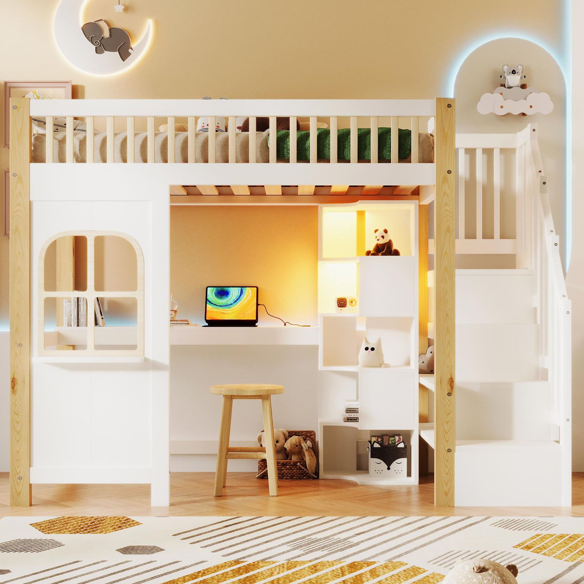 MERAX Lit mezzanine enfant