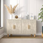 Voir la diapositive 2 : Habitat et Jardin Buffet en bois  Roger  - 120 x 30 x 74 cm - Travertin