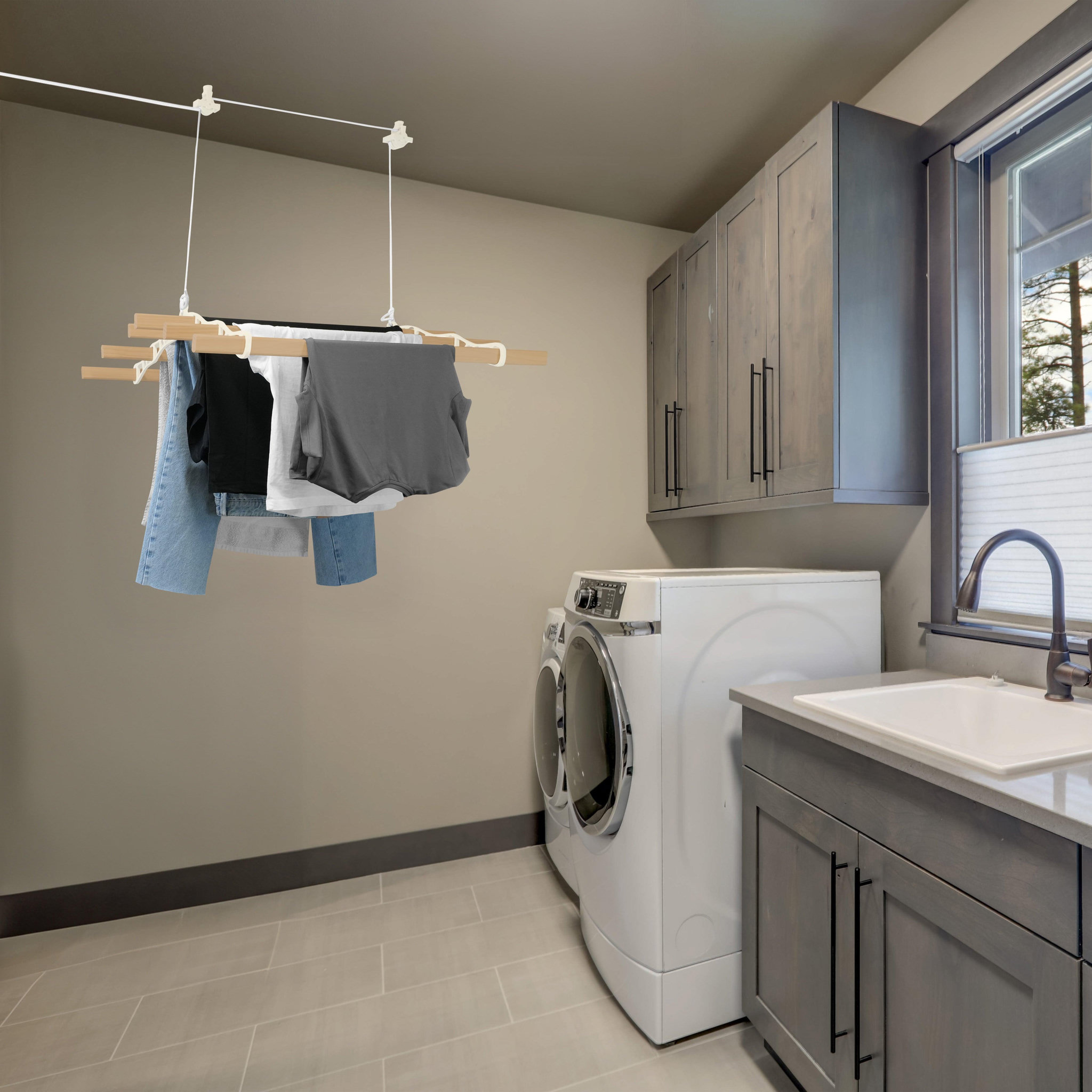 Voir la diapositive 4 : Monster Étendoir à Linge Suspendu Ivoire