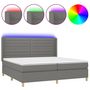 Voir la diapositive 2 : VIDAXL Sommier a lattes de lit matelas LED Gris fonce 200x200 cm Tissu